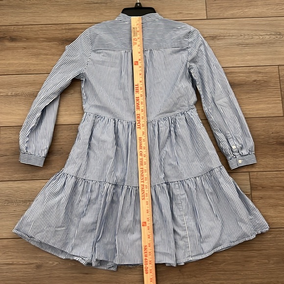 J Crew Striped Stretch Cotton Poplin Tiered Dress - Picture 7 of 14
